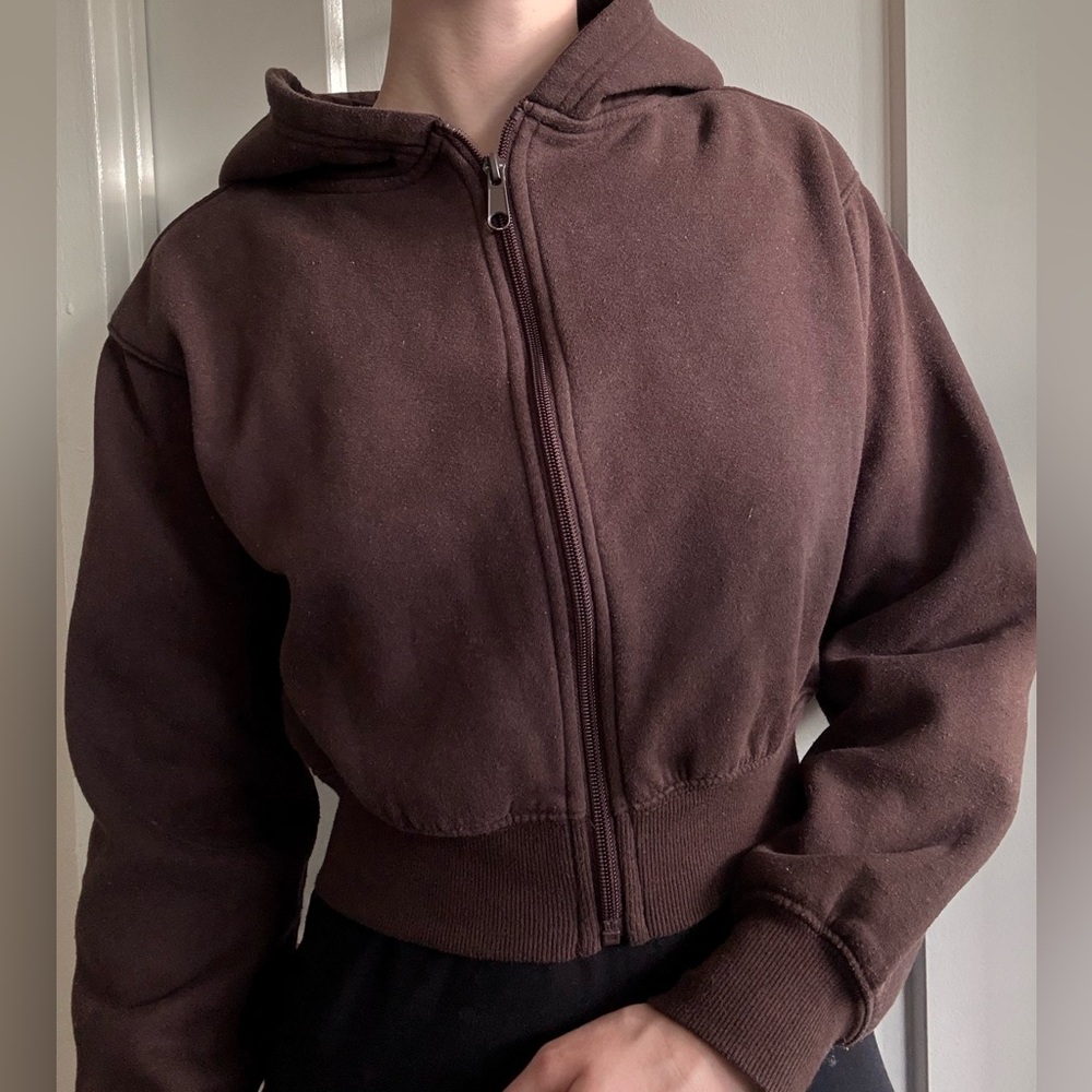 Ardene Chocolate Brown Cropped Hoodie